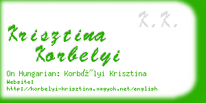 krisztina korbelyi business card